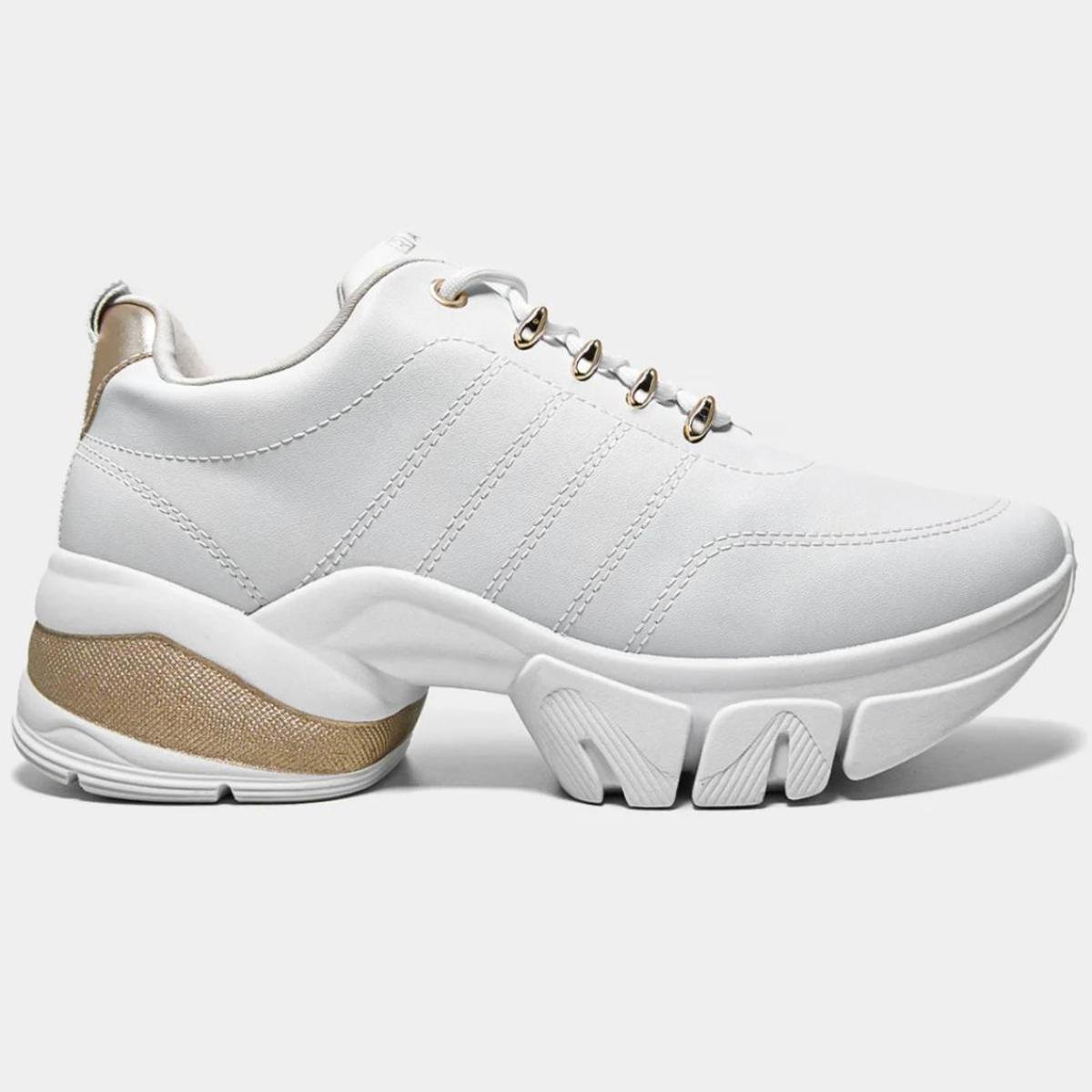 Tênis Ramarim Chunky Feminino - Branco e Dourado Branco/Dourado 2