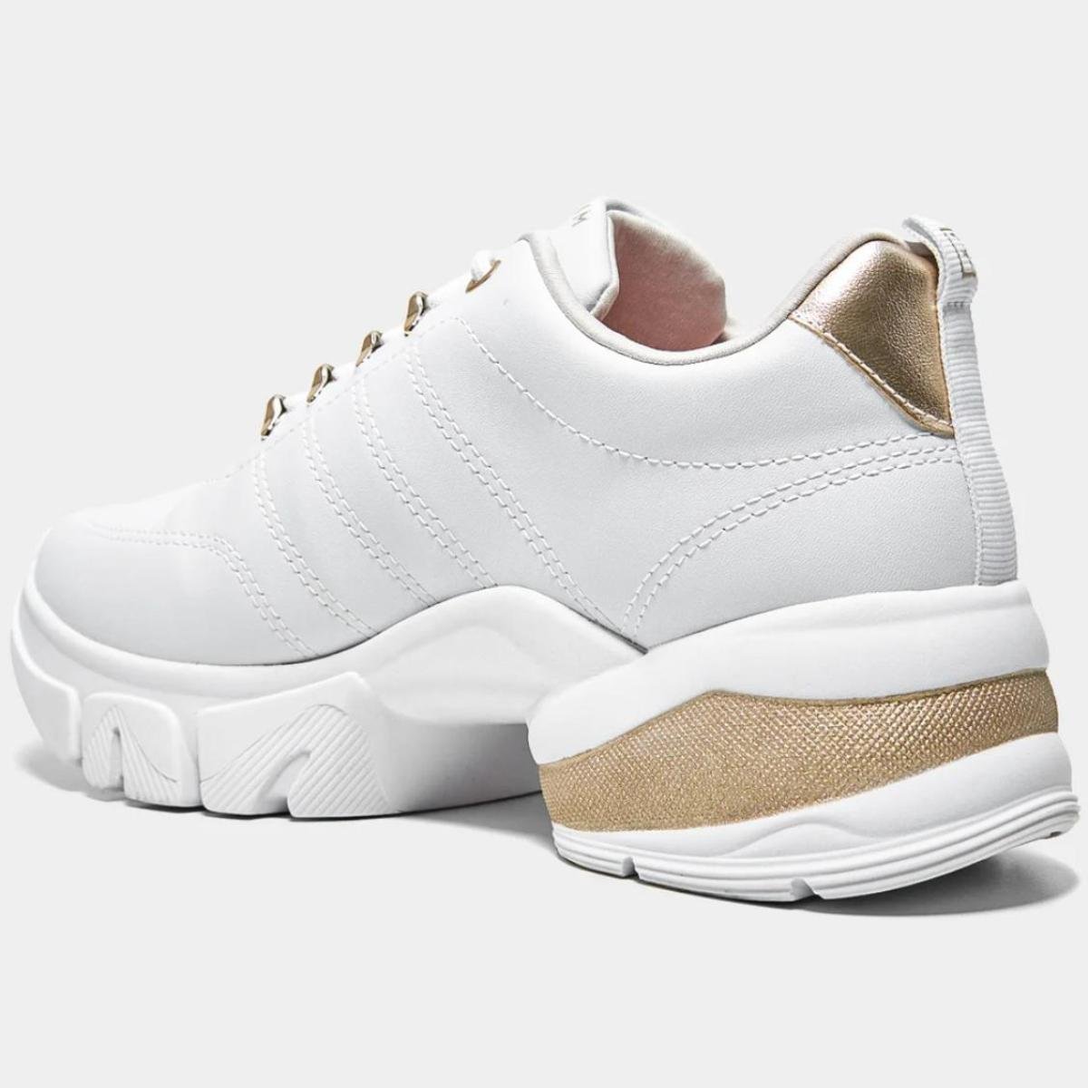 Tênis Ramarim Chunky Feminino - Branco e Dourado Branco/Dourado 4