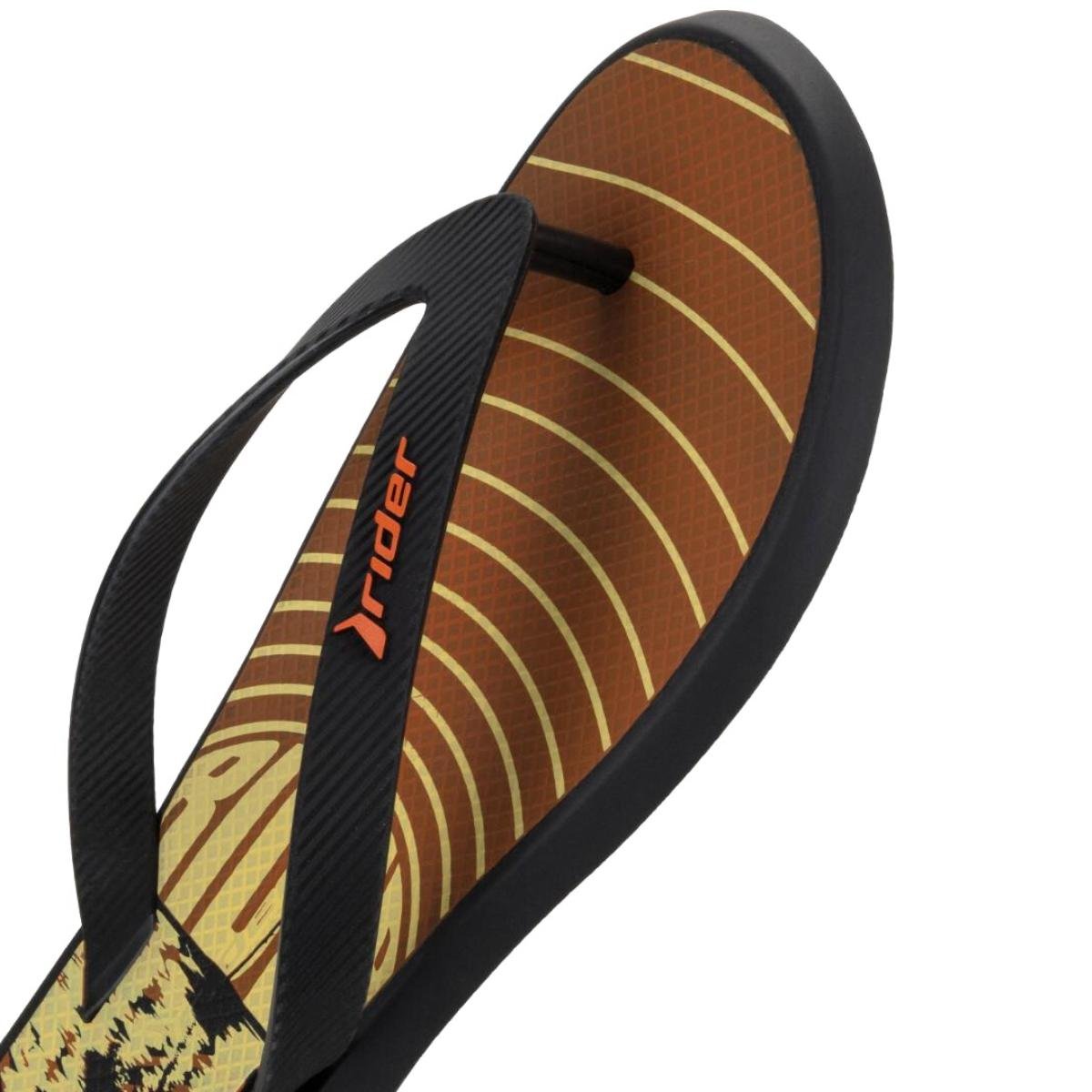 Chinelo Rider R1 Style Masculino - Preto e Laranja Preto 4