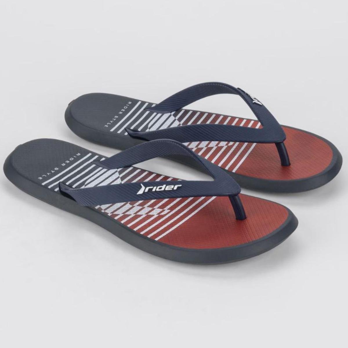 Chinelo Rider R1 Style Masculino - Marinho e Vermelho Azul Marinho/Vermelho 2