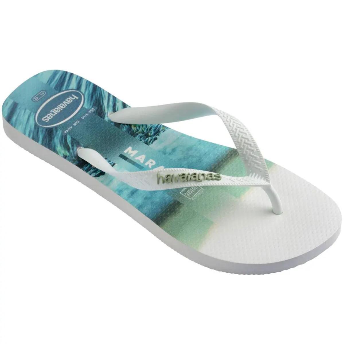 Chinelo Havaianas Top Surfer Masculino - Branco e Azul Claro Branco/Azul Claro 2