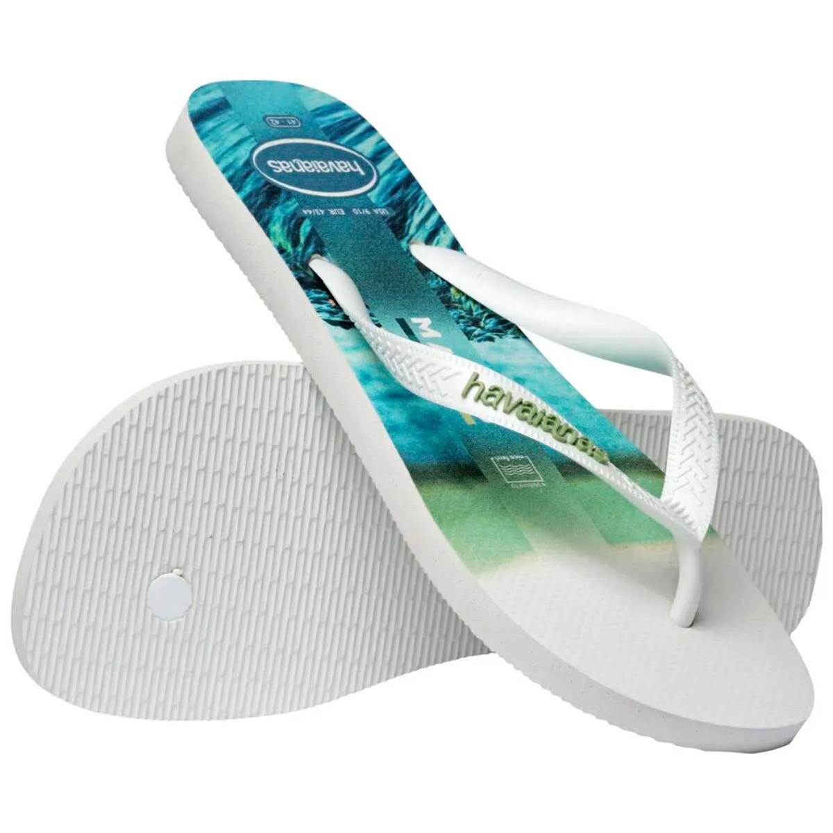 Chinelo Havaianas Top Surfer Masculino - Branco e Azul Claro Branco/Azul Claro 4