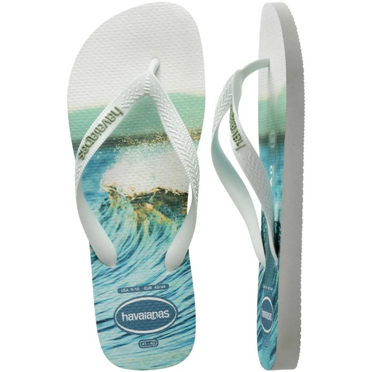 Chinelo Havaianas Top Surfer Masculino - Branco e Azul Claro Branco/Azul Claro 5