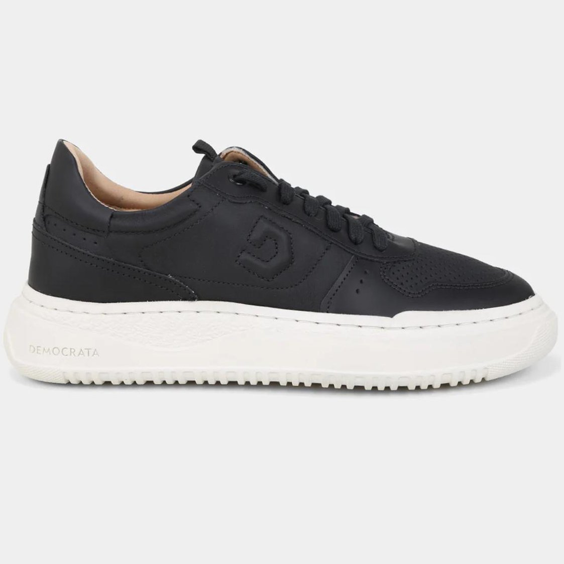 Tênis Couro Democrata Denim Block Masculino - Preto Preto 2