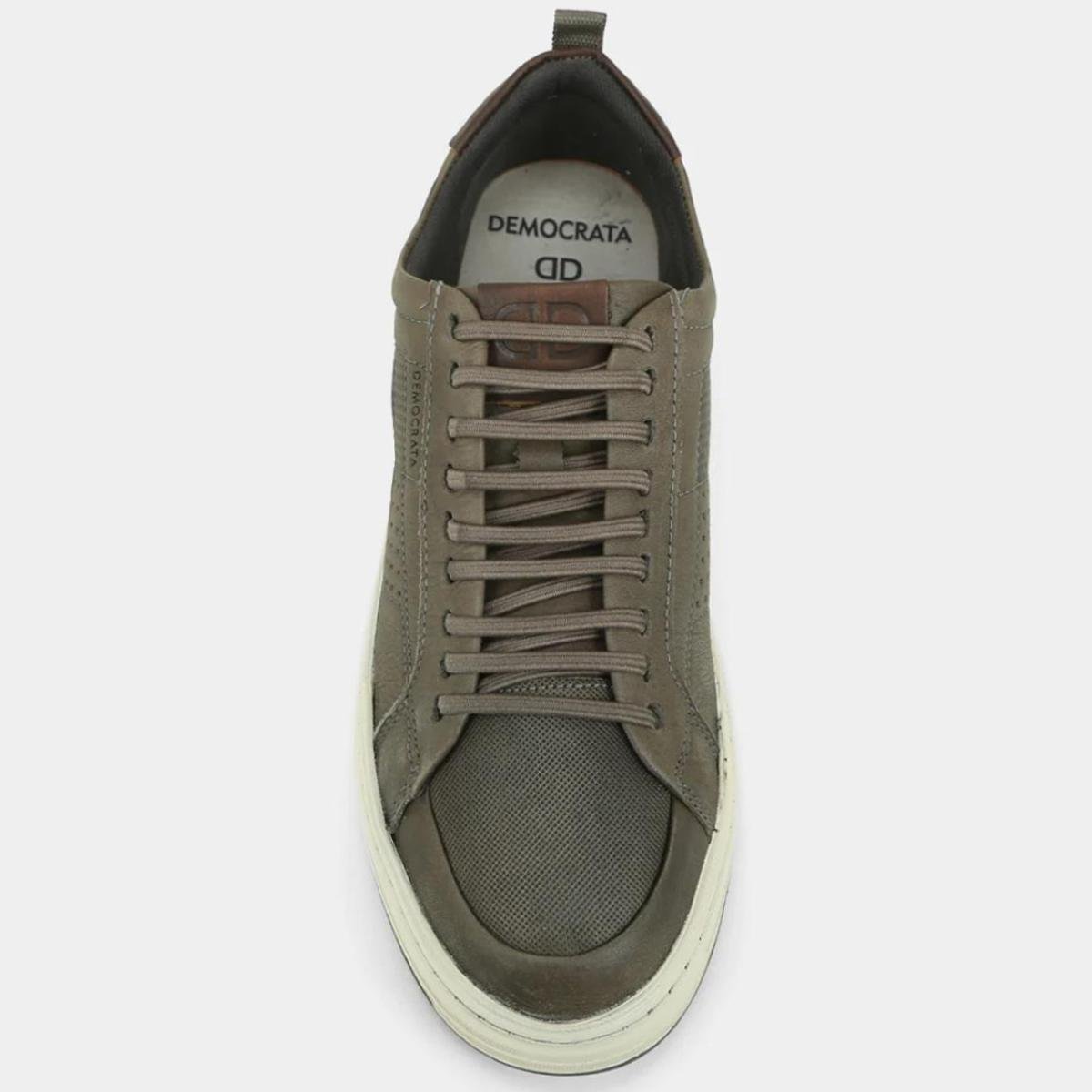 Tênis Couro Democrata Denim Mike Masculino - Cinza Cinza 3