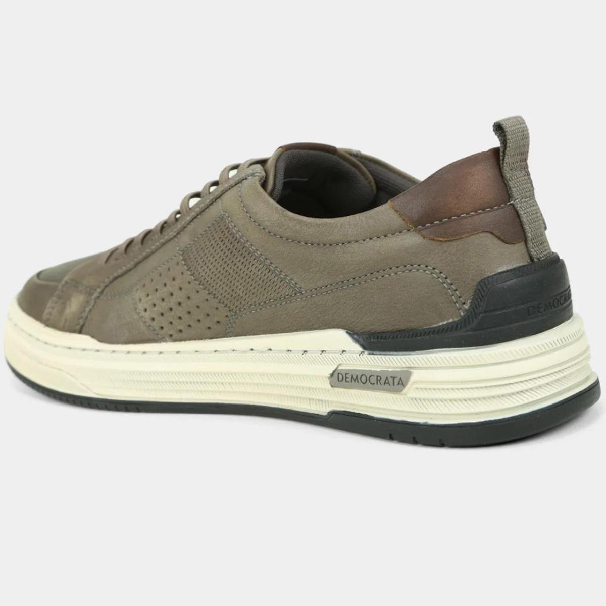 Tênis Couro Democrata Denim Mike Masculino - Cinza Cinza 4