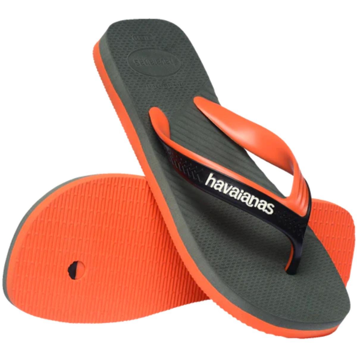 Chinelo Havaianas Dual Masculino - Verde e Laranja Verde/Laranja 4