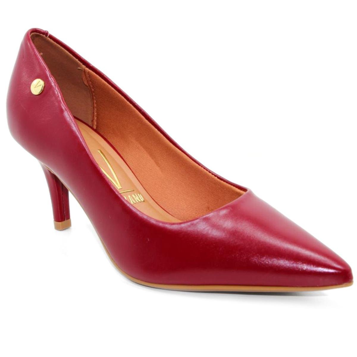 Scarpin Vizzano Salto Médio Bico Fino Feminino - Marsala Marsala 1