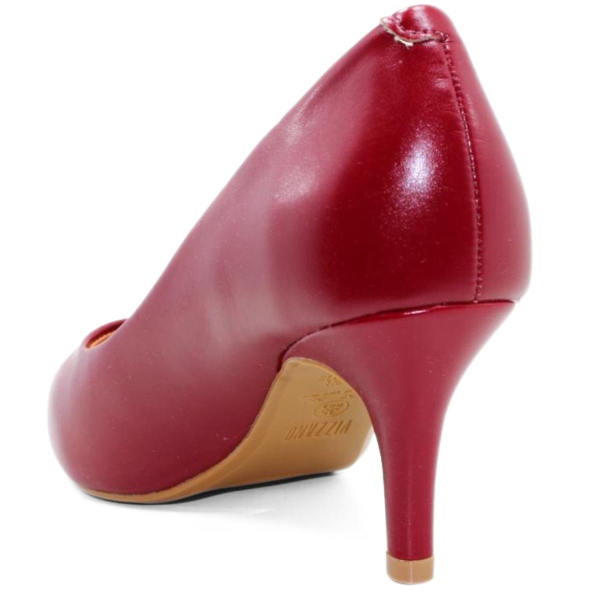 Scarpin Vizzano Salto Médio Bico Fino Feminino - Marsala Marsala 4
