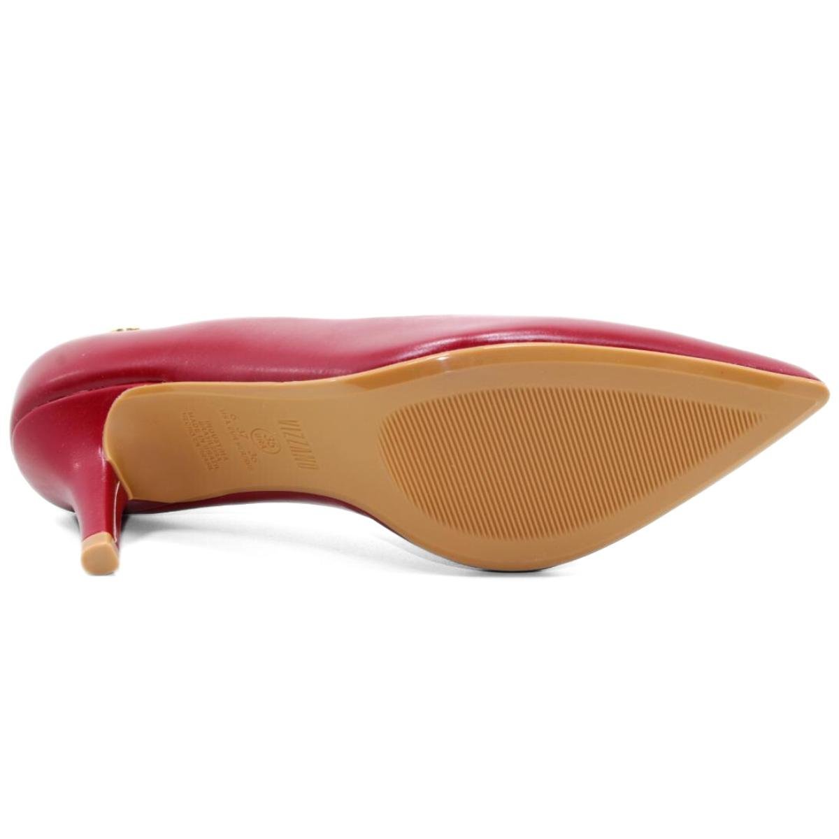 Scarpin Vizzano Salto Médio Bico Fino Feminino - Marsala Marsala 5