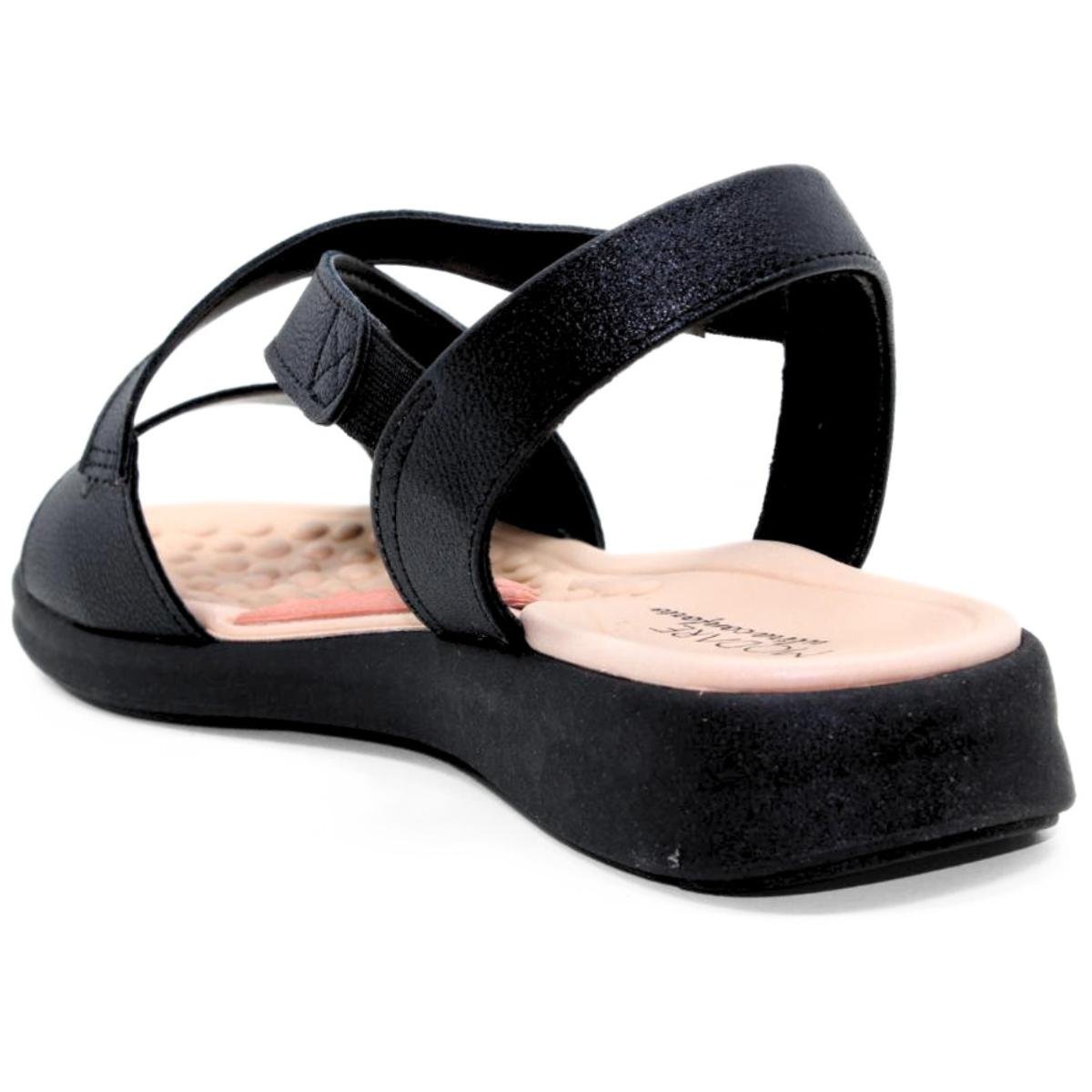 Sandália Modare Tiras Cruzadas Ultra Confort Feminina - Preto Preto 4
