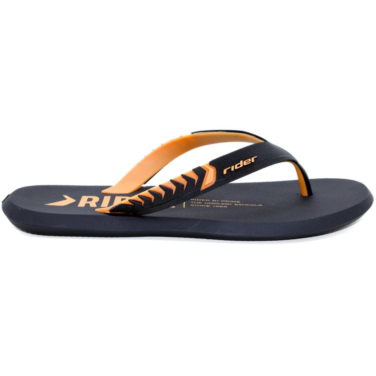 Chinelo Rider R1 Prime Masculino - Preto e Bege Preto/Laranja 2
