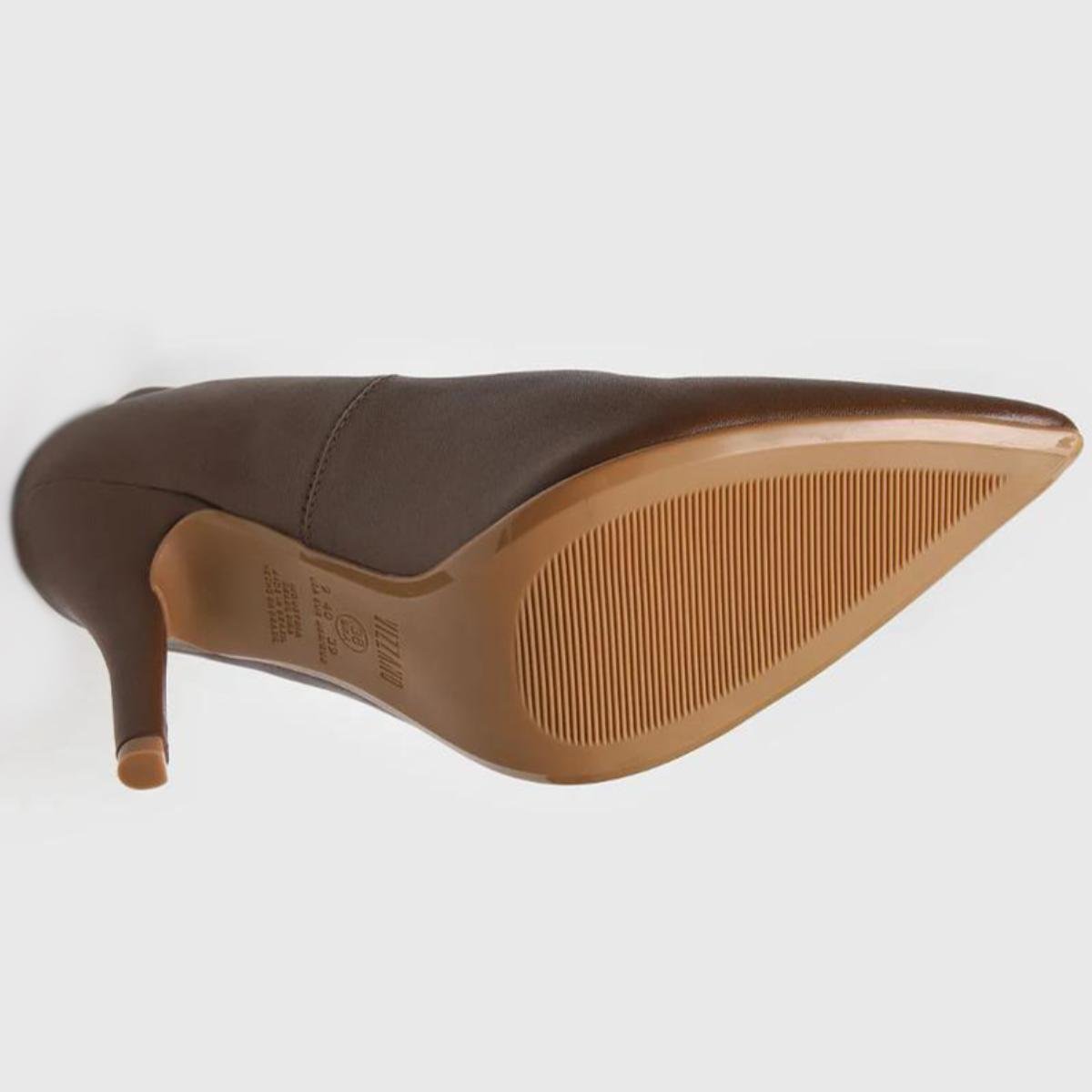 Scarpin Vizzano Salto Alto Bico Fino Fosco - Marrom Marrom 5