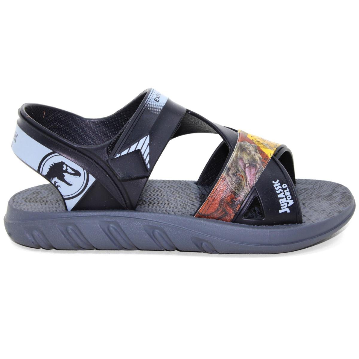 Sandália Jurassic Flip Grendene Kids Menino - Grafite e Preto Grafite/Preto 2