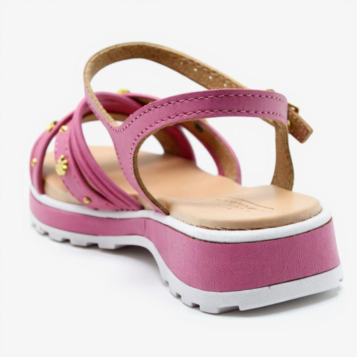 Papete Infantil Molekinha Tira Cruzada Apliques Menina - Rosa Rosa 4
