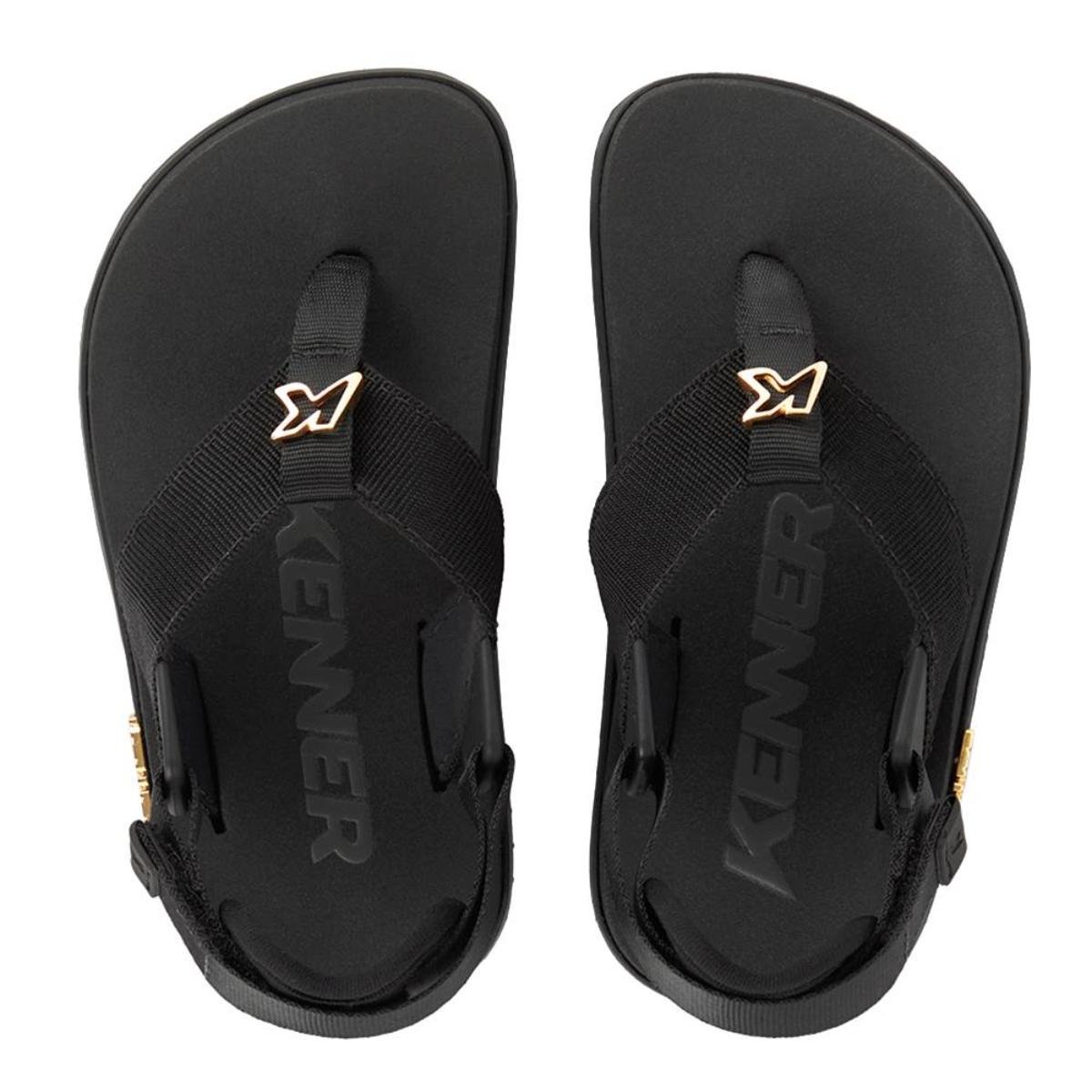 Chinelo Infantil Kenner Kivah Run Kids - Preto Preto 2
