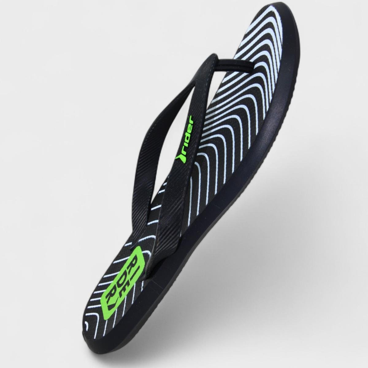 Chinelo Rider R1 Style Masculino - Preto e Branco Preto/Branco/Verde 3