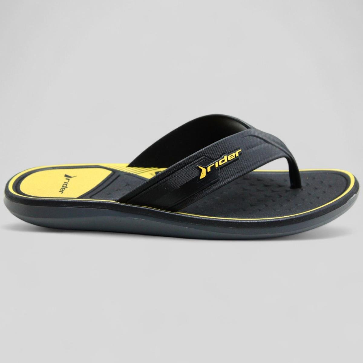 Chinelo Rider Weekend Masculino - Preto e Amarelo Preto/Amarelo 2