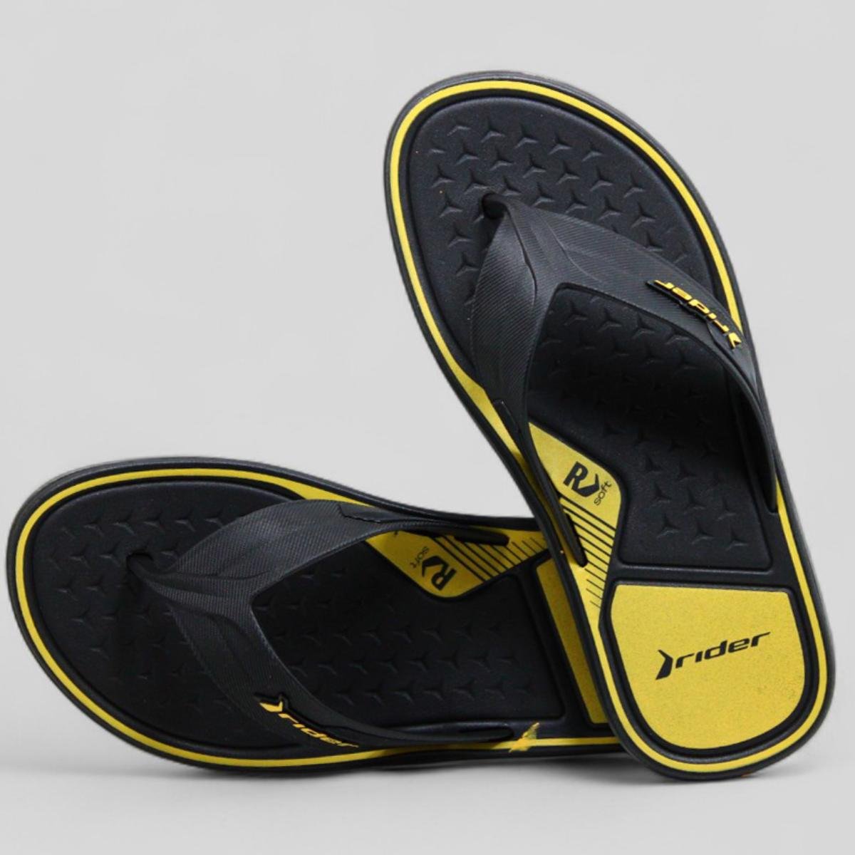 Chinelo Rider Weekend Masculino - Preto e Amarelo Preto/Amarelo 4