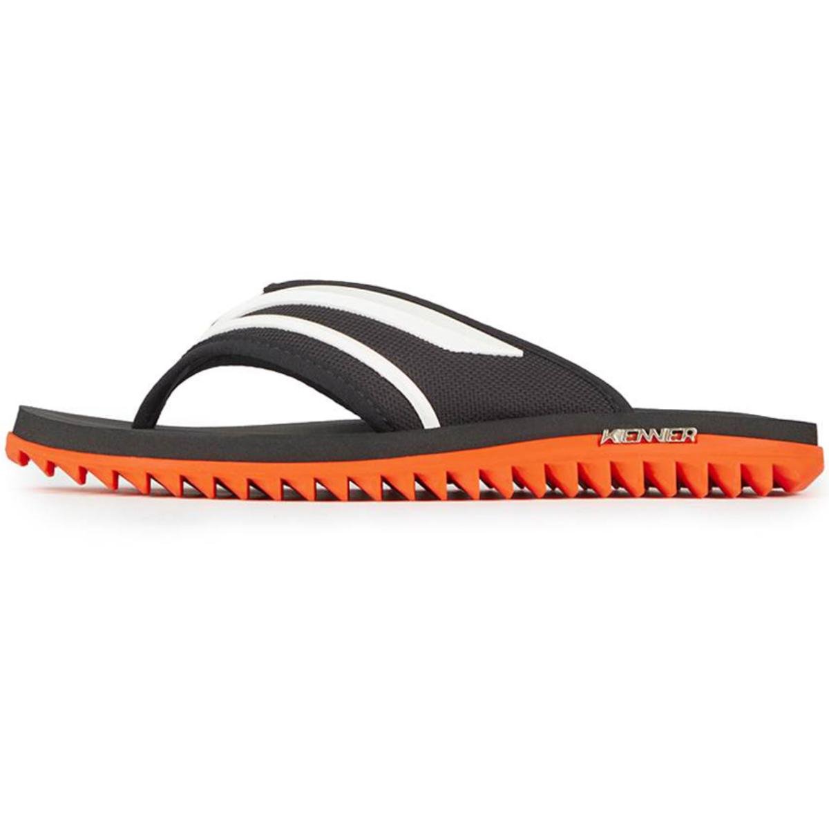 Chinelo Kenner Kivah New Force Masculino - Preto e Branco Preto/Laranja 3
