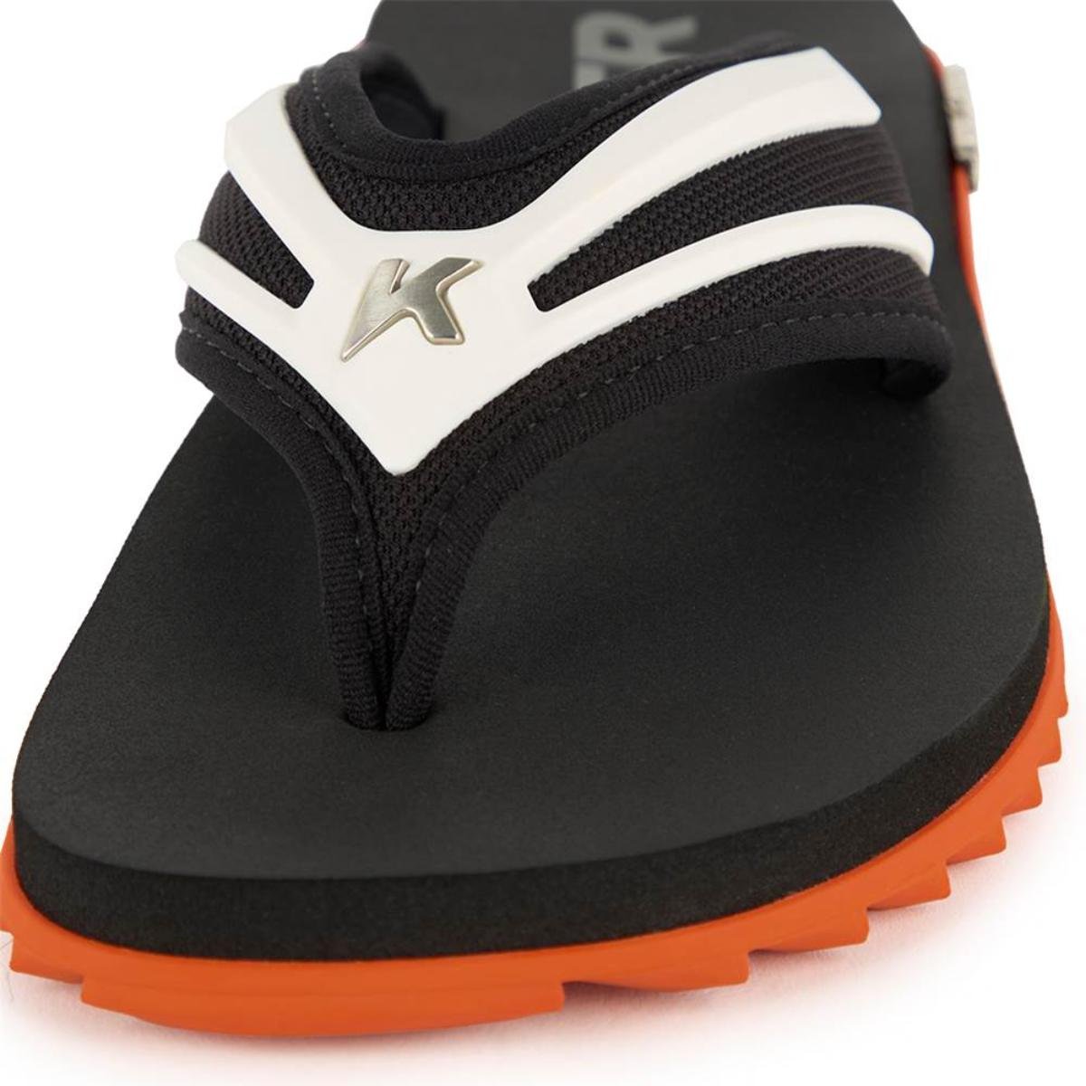 Chinelo Kenner Kivah New Force Masculino - Preto e Branco Preto/Laranja 4
