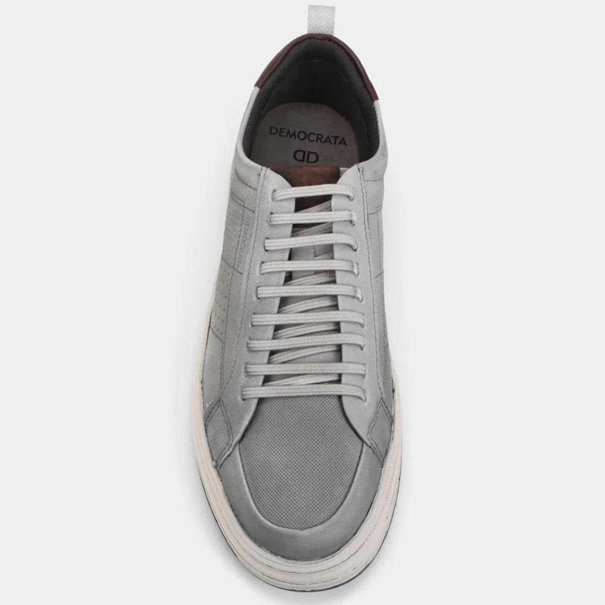 Tênis Couro Democrata Denim Mike Masculino - Chumbo Chumbo 3