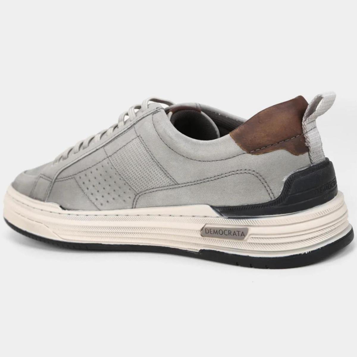 Tênis Couro Democrata Denim Mike Masculino - Chumbo Chumbo 4