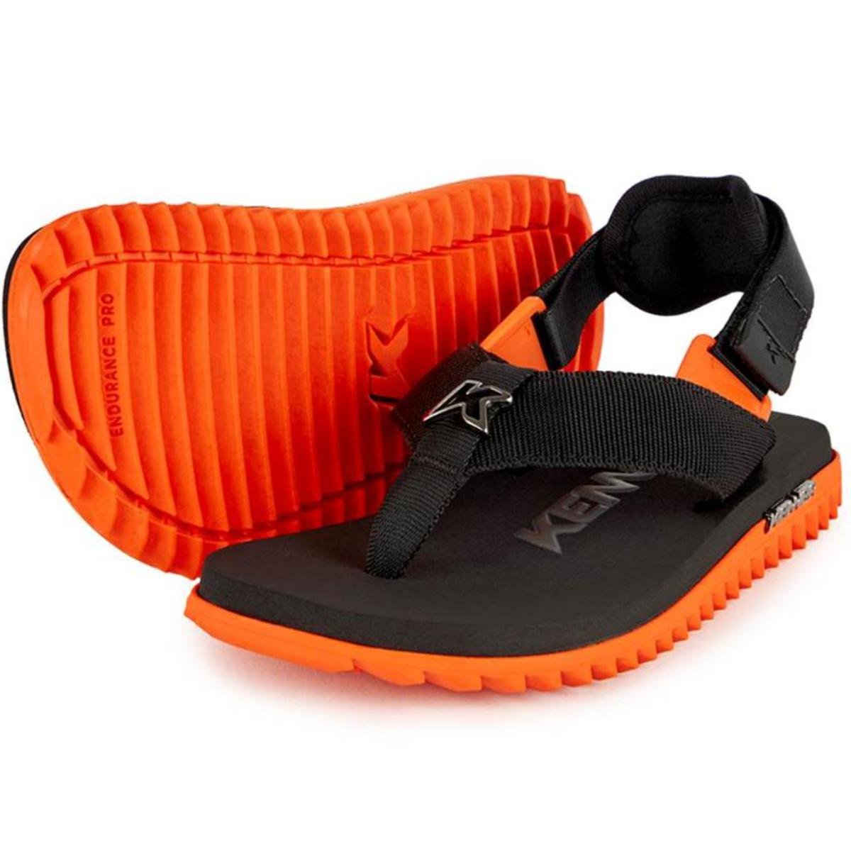 Chinelo Infantil Kenner Kivah Run Kids - Preto e Laranja Preto/Laranja 1