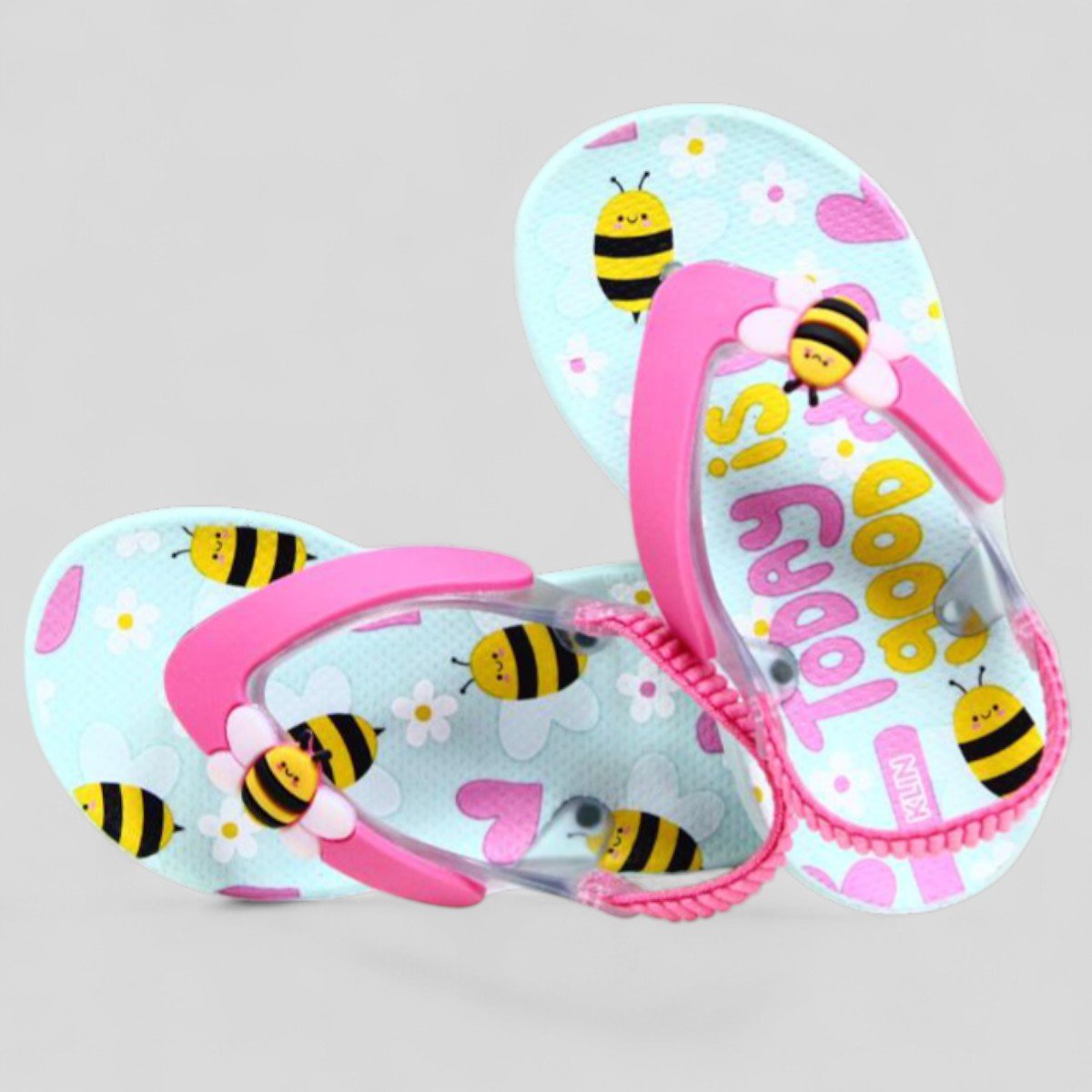 Chinelo Infantil Klin Acqua Print Abelha Menina - Rosa e Azul Rosa/Azul 4