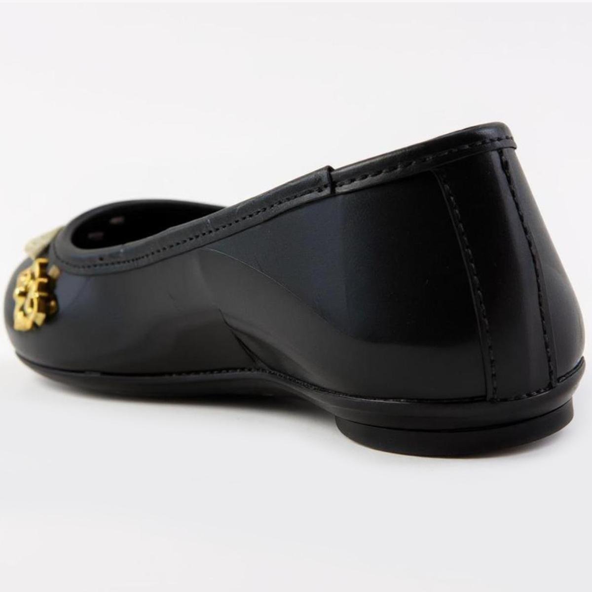 Sapatilha Infantil Molekinha Verniz Apliques - Preto Preto/Dourado 4