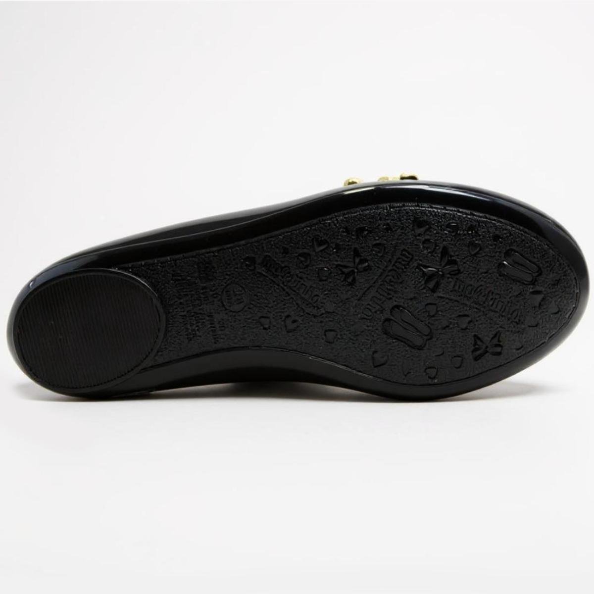 Sapatilha Infantil Molekinha Verniz Apliques - Preto Preto/Dourado 5