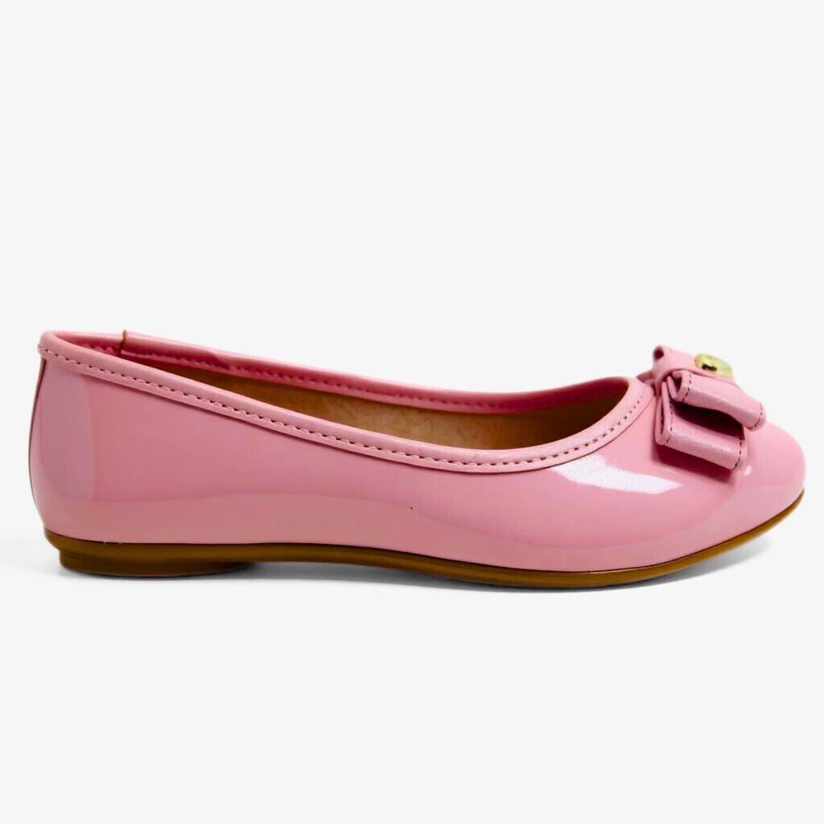 Sapatilha Infantil Molekinha Laço Verniz - Rosa Rosa 2