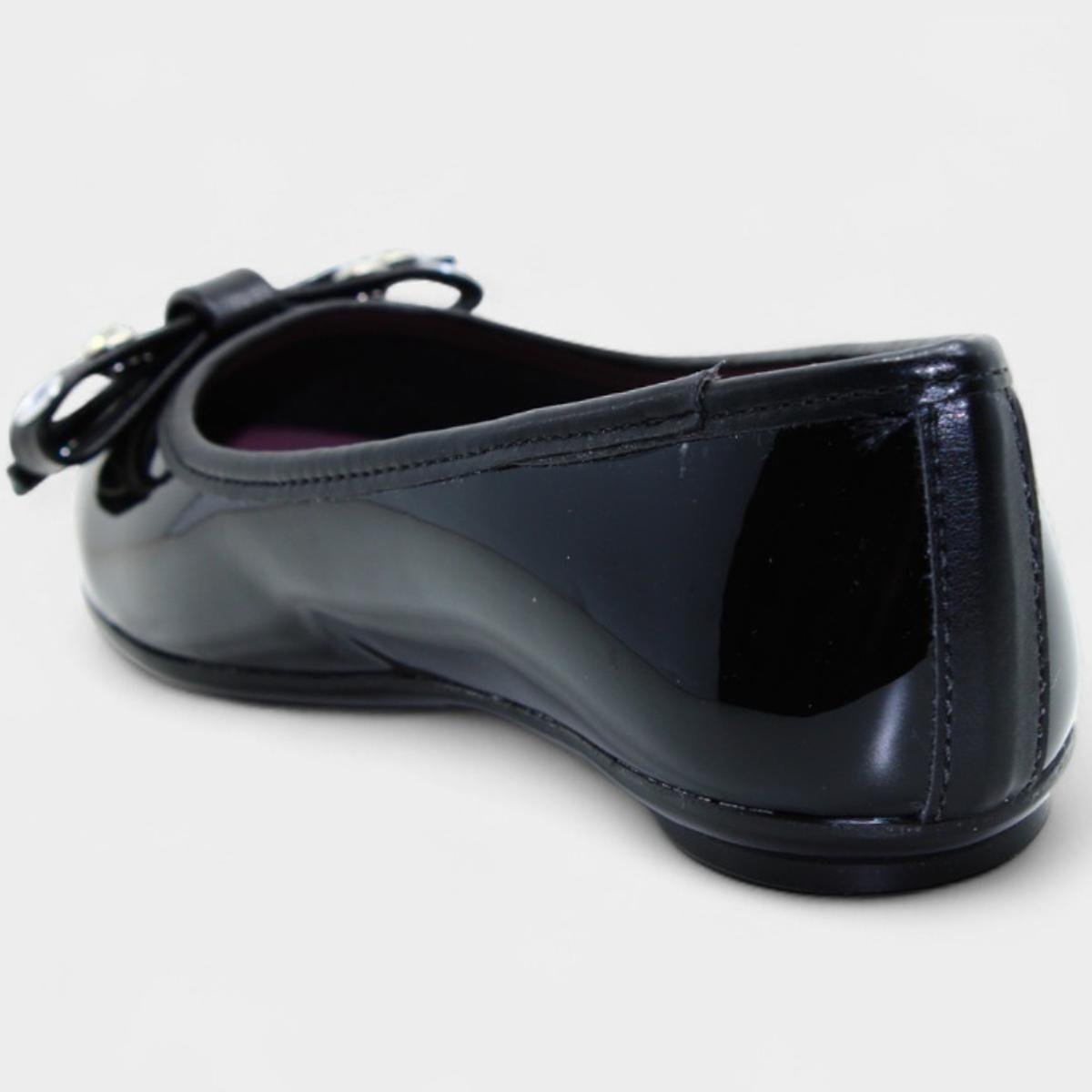 Sapatilha Infantil Molekinha Verniz Laço Strass - Preto Preto 4