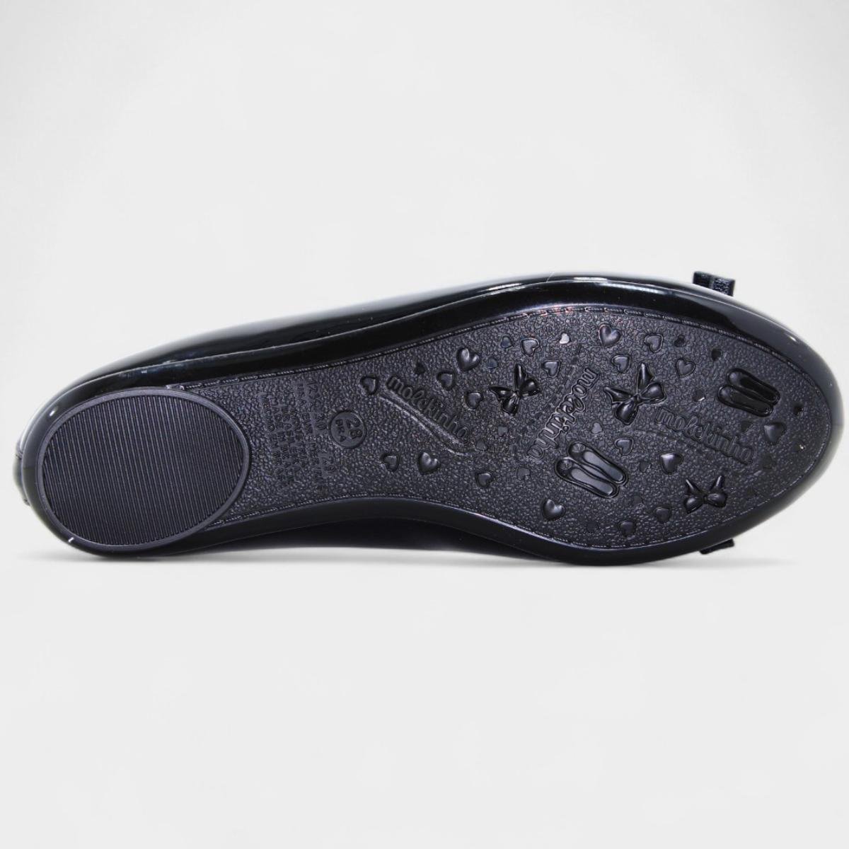 Sapatilha Infantil Molekinha Verniz Laço Strass - Preto Preto 5