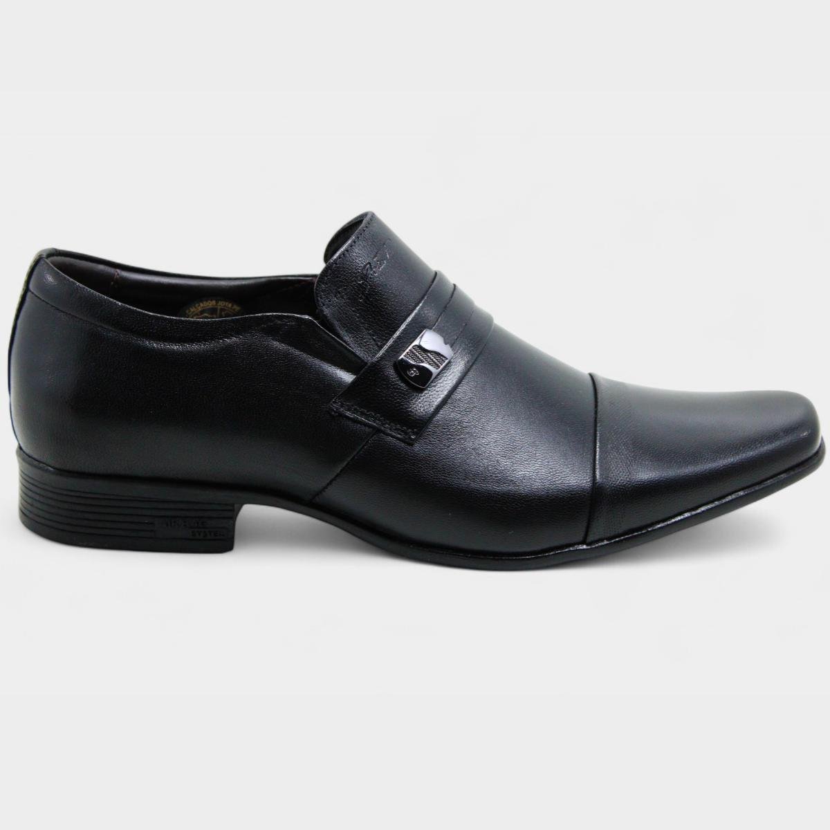 Sapato Social Jota Pe Couro Air Winner Masculino - Preto Preto 2