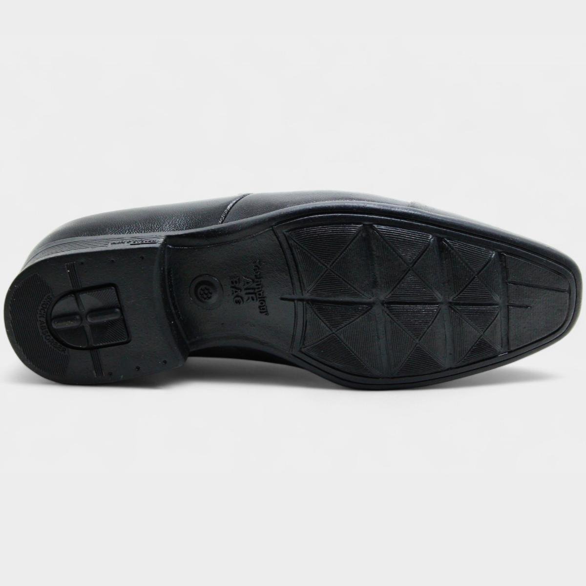 Sapato Social Jota Pe Couro Air Winner Masculino - Preto Preto 5