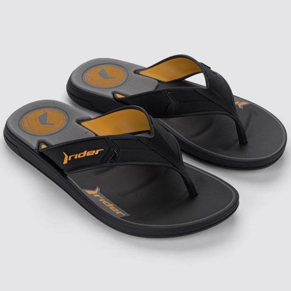Chinelo Rider Start III Masculino - Preto e Amarelo Preto/Amarelo/Cinza 2