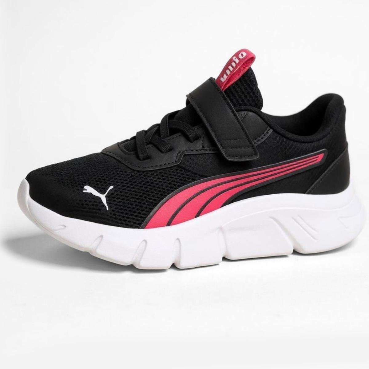 Tênis Infantil Puma Flexfocus Modern Running - Preto e Pink Preto/Pink 2