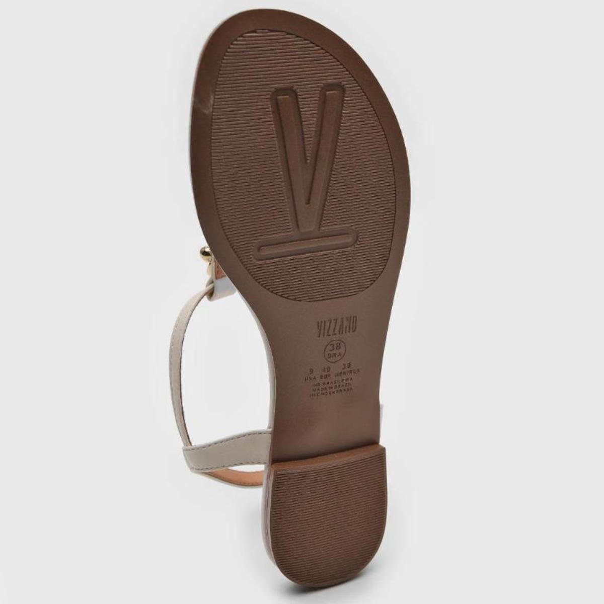 Rasteira Vizzano Detalhe Folha Feminina - Off White Branco 5
