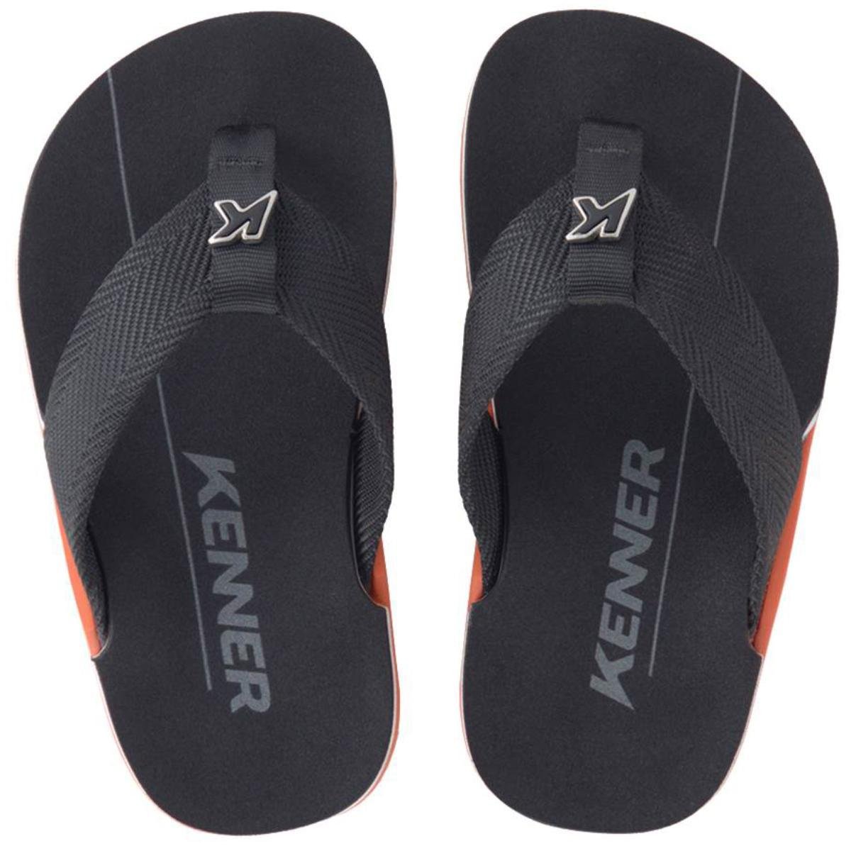 Chinelo Infantil Kenner NK6 Pro - Preto e Laranja Preto/Laranja 2