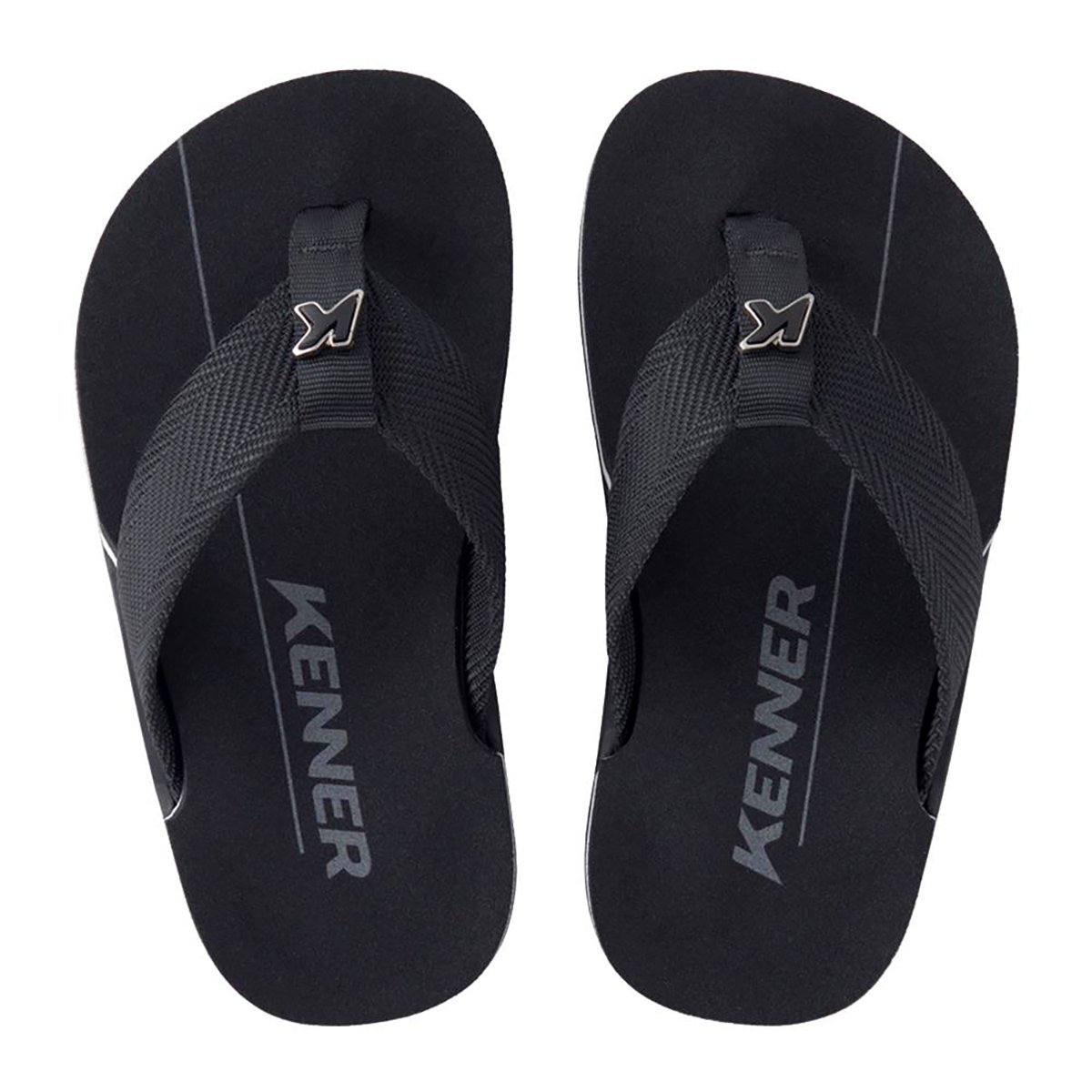 Chinelo Infantil Kenner NK6 Pro - Preto e Branco Preto/Branco 2