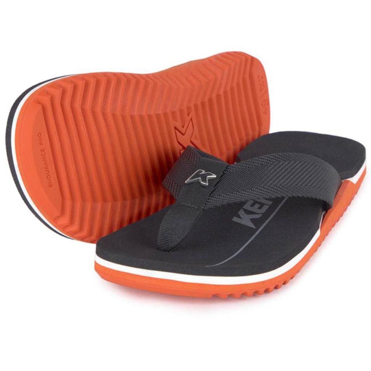 Chinelo Kenner Nk6 Pro Masculino - Preto e Laranja