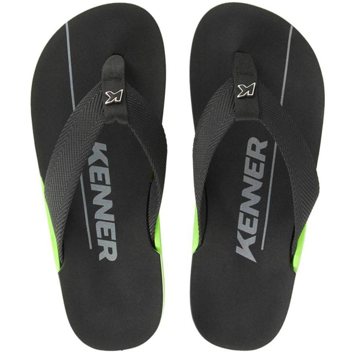 Chinelo Kenner Nk6 Pro Masculino - Preto e Verde Claro Preto/Verde Claro 2