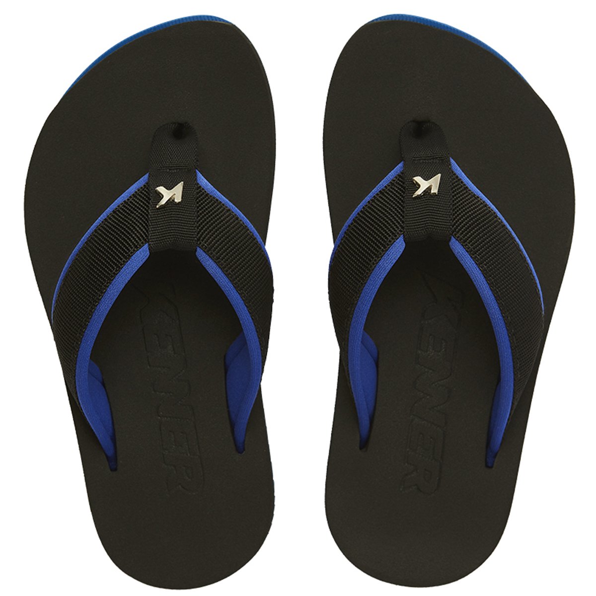 Chinelo Infantil Kenner Kivah Cushy Kids - Preto e Azul Preto/Azul 2