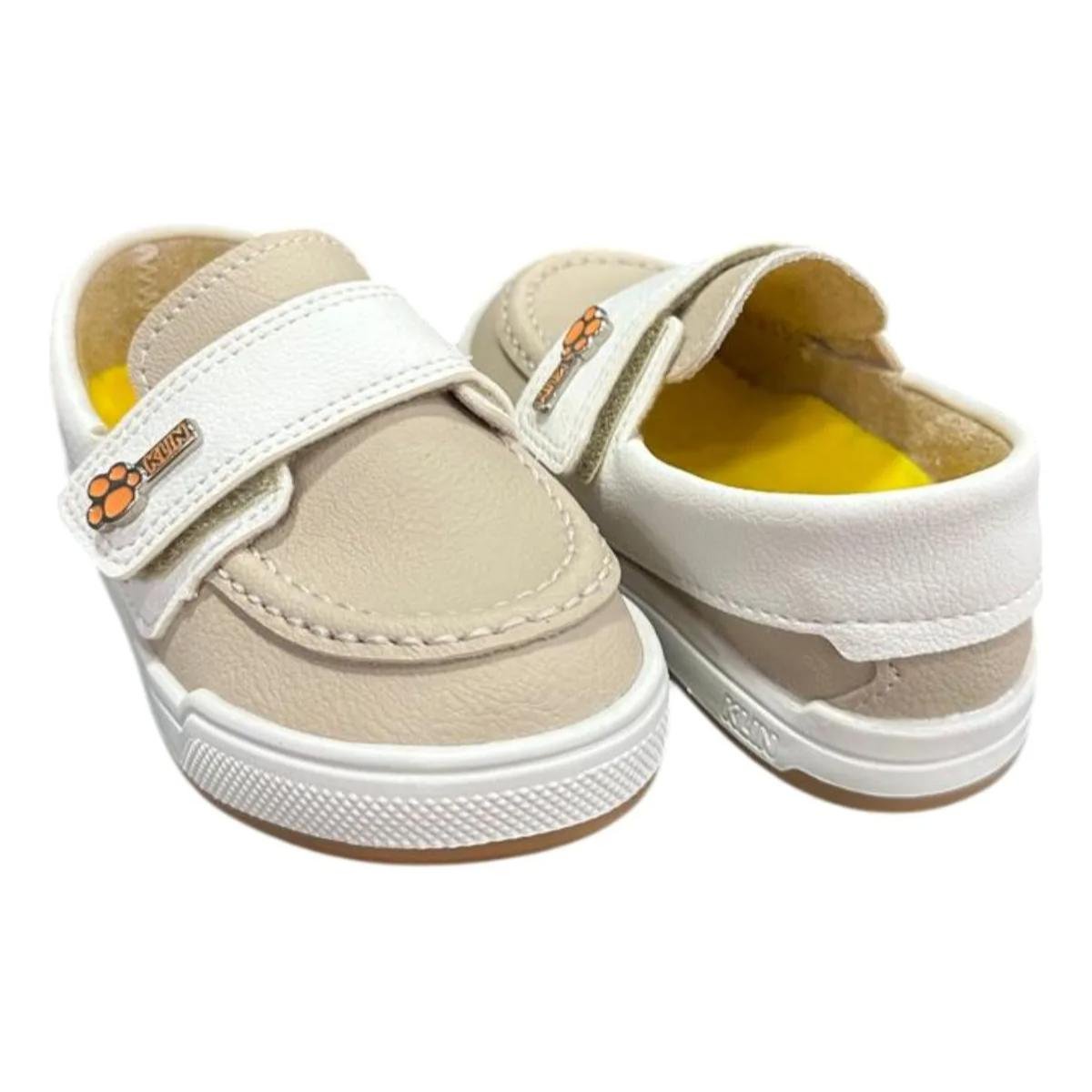 Mocassim Infantil Klin Flyer Menino - Off White e Bege Off White/Bege 2