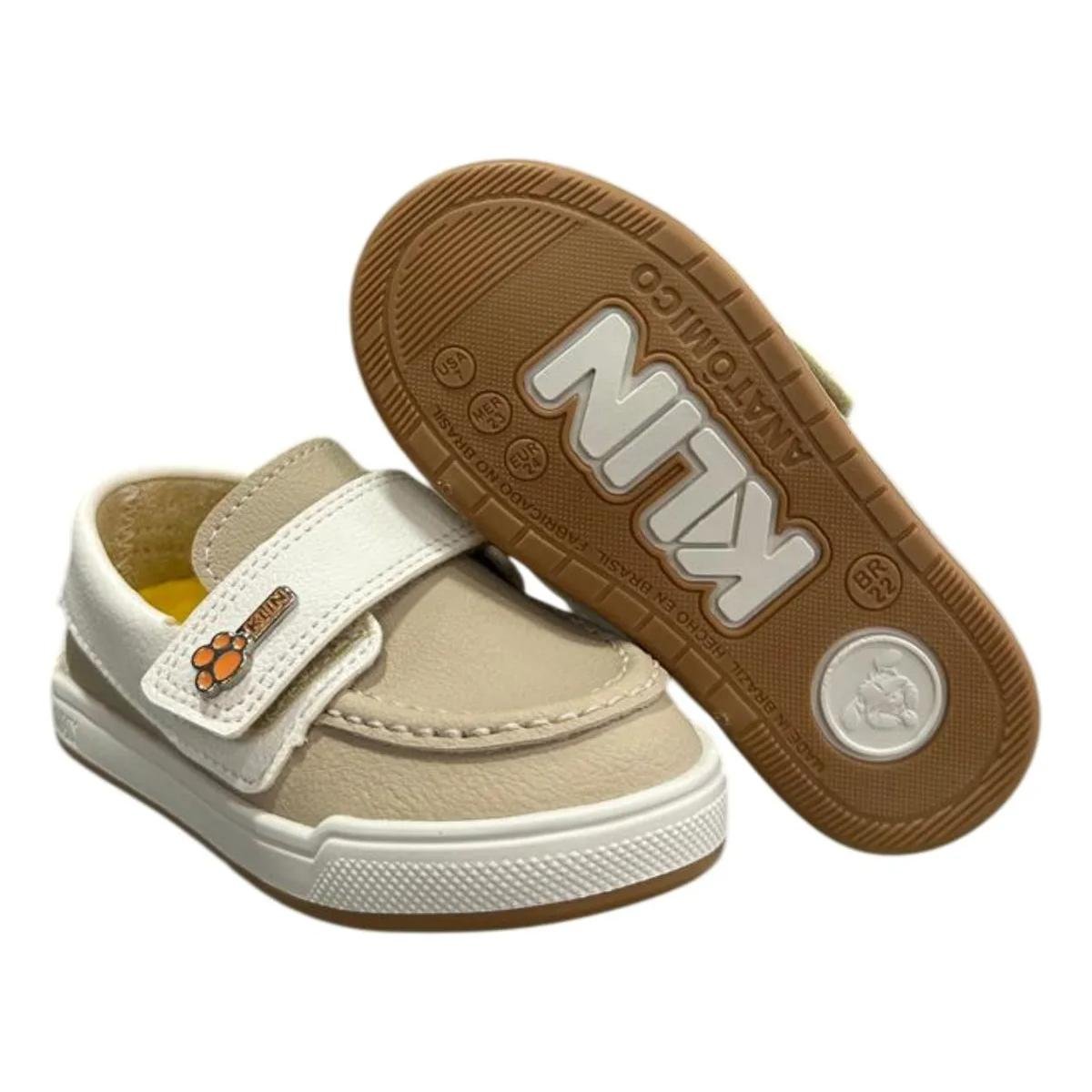 Mocassim Infantil Klin Flyer Menino - Off White e Bege Off White/Bege 5