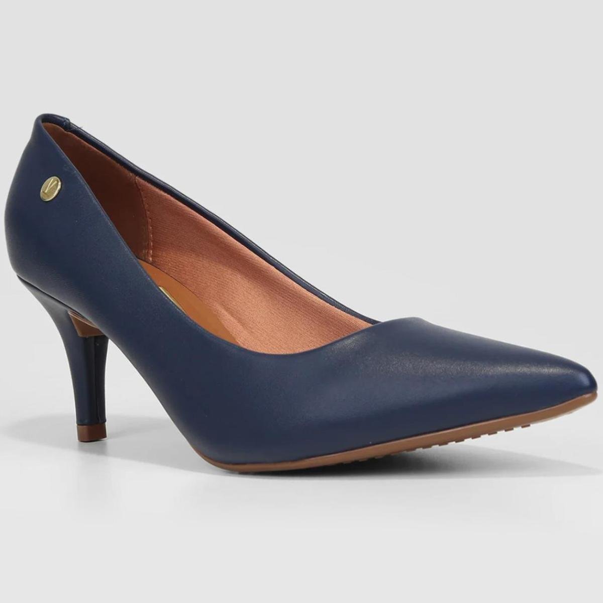 Scarpin Vizzano Salto Médio Bico Fino - Marinho