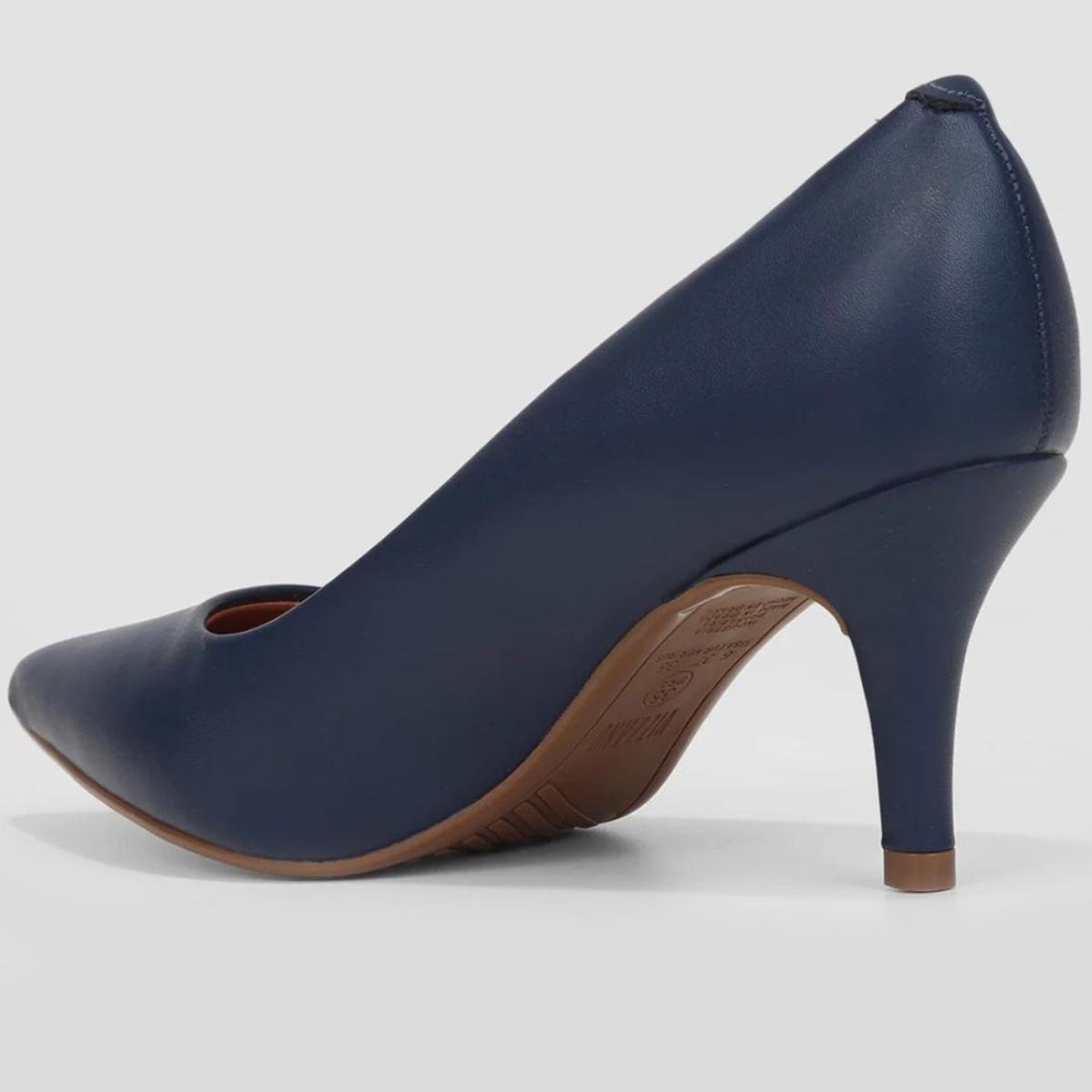 Scarpin Vizzano Salto Médio Bico Fino - Marinho Azul Marinho 4