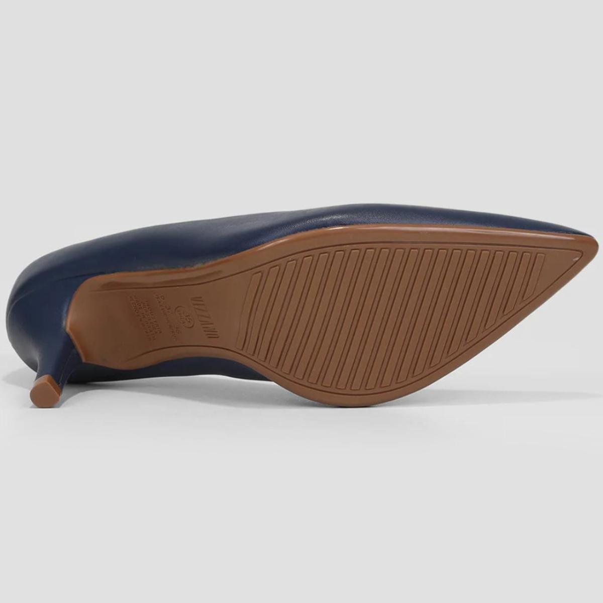 Scarpin Vizzano Salto Médio Bico Fino - Marinho Azul Marinho 5