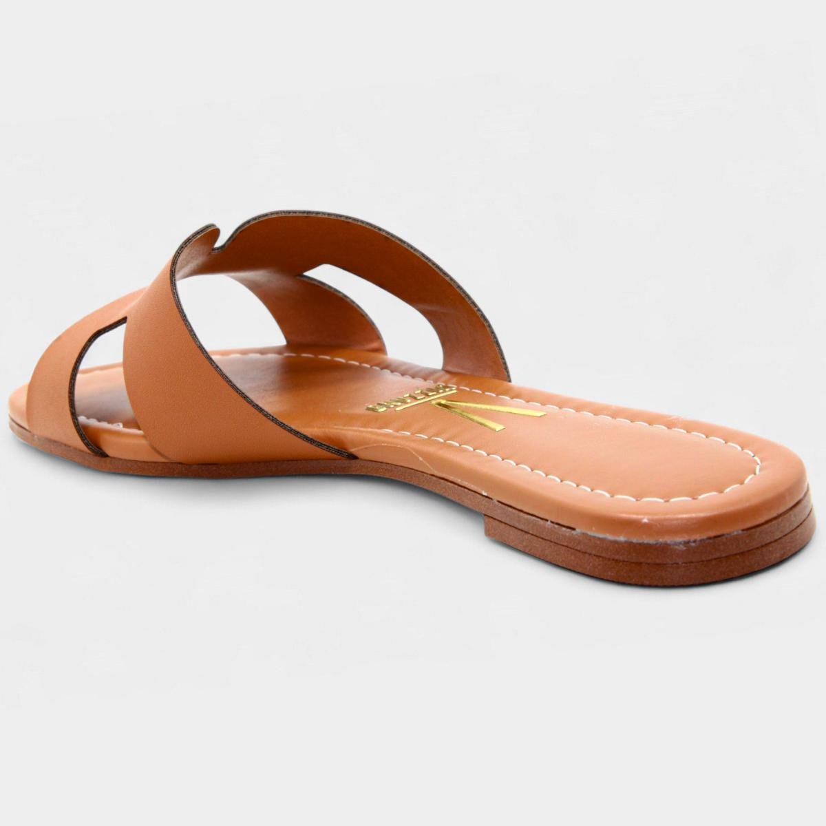 Rasteira Slide Vizzano H Básica Feminina - Caramelo Caramelo 4